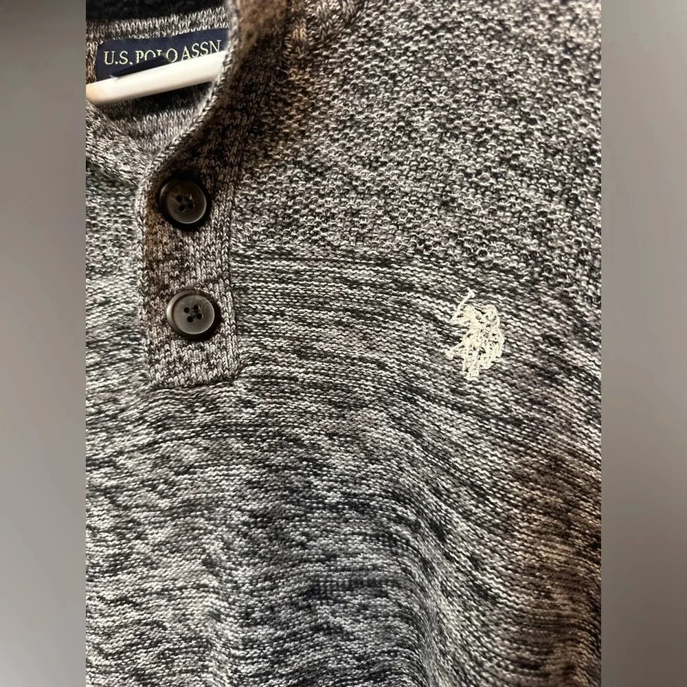 US Polo Assn Sweater Mens Long Sleeve 1/4 Button Pullover sweater